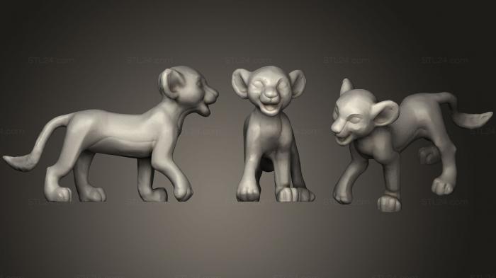 Статуэтки животных (Симба (Рани), STKJ_1467) 3D модель для ЧПУ станка